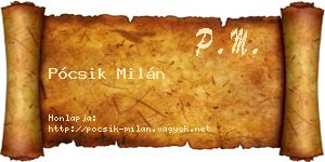 Pócsik Milán névjegykártya