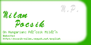 milan pocsik business card